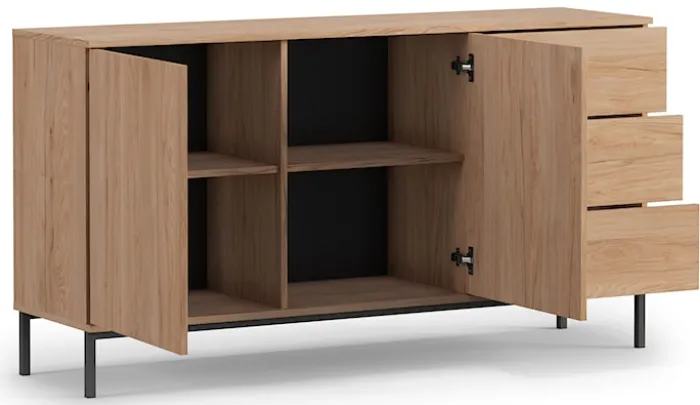 Komoda dwudrzwiowa Perila 150 cm z szufladami hikora