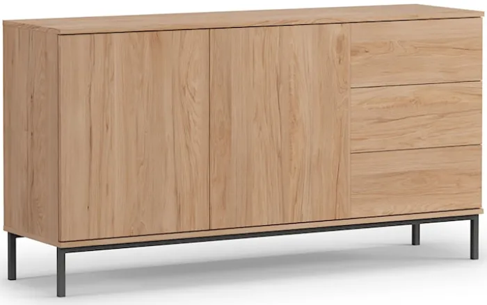 Komoda dwudrzwiowa Perila 150 cm z szufladami hikora