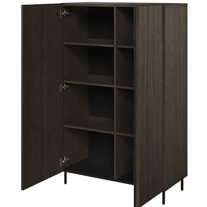 Komoda dwudrzwiowa Piemonte 144 cm Jesion portland/czarny