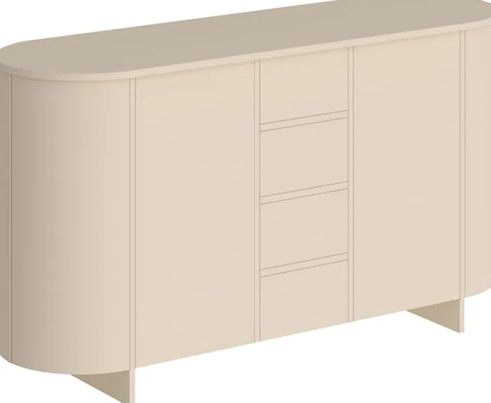 Komoda dwudrzwiowa Reflicy z czterema szufladami 163 cm cappuccino mat