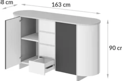 Komoda dwudrzwiowa Reflicy z czterema szufladami 163 cm cappuccino mat