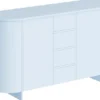 Komoda dwudrzwiowa Reflicy z czterema szufladami 163 cm niebieski mat