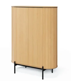 Komoda dwudrzwiowa Rotto wysoka z ryflami 107 cm dąb vincenza