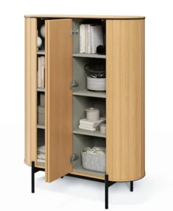 Komoda dwudrzwiowa Rotto wysoka z ryflami 107 cm dąb vincenza