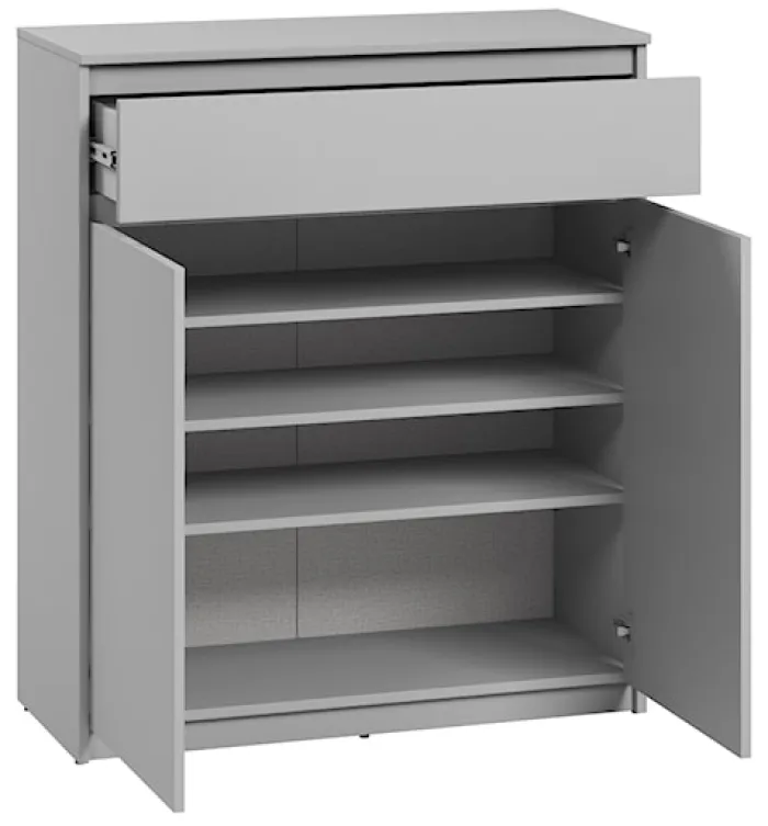 Komoda dwudrzwiowa Simply z szufladą 92 cm szara