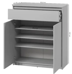 Komoda dwudrzwiowa Simply z szufladą 92 cm szara