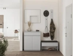 Komoda dwudrzwiowa Simply z szufladą 92 cm szara