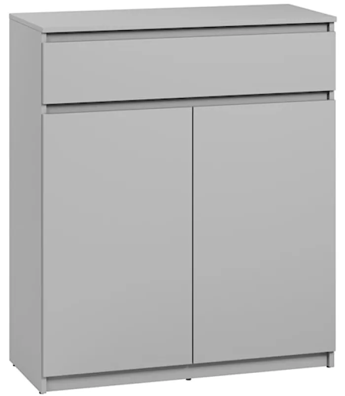 Komoda dwudrzwiowa Simply z szufladą 92 cm szara