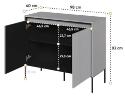 Komoda dwudrzwiowa Trend 98 cm z LED Szara