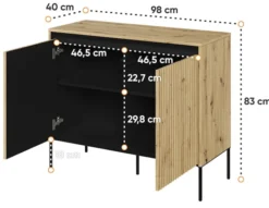 Komoda dwudrzwiowa Trend 98 cm z LED Dąb artisan
