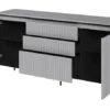 Komoda dwudrzwiowa Trend 166 cm z trzema szufladami z LED Szara