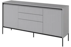 Komoda dwudrzwiowa Trend 166 cm z trzema szufladami z LED Szara