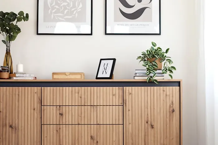 Komoda dwudrzwiowa Trend 166 cm z trzema szufladami z LED Dąb artisan