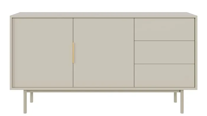 Komoda dwudrzwiowa Viviaro z trzema szufladami 154 cm kaszmir