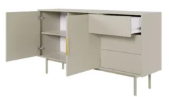 Komoda dwudrzwiowa Viviaro z trzema szufladami 154 cm kaszmir