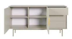 Komoda dwudrzwiowa Viviaro z trzema szufladami 154 cm kaszmir