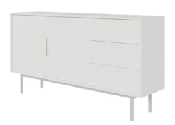 Komoda dwudrzwiowa Viviaro z trzema szufladami 154 cm Biała