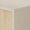 Komoda Favoria z szufladami 106 cm beżowa/jodełka scandi ze złotymi uchwytami