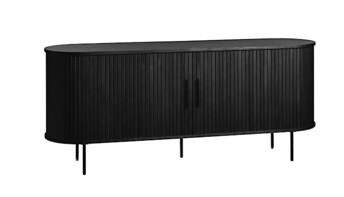 Komoda Gativel lamele 180 cm dąb czarny