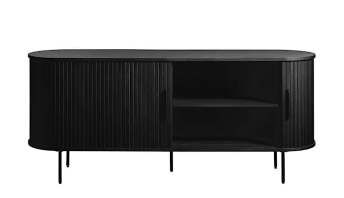Komoda Gativel lamele 180 cm dąb czarny