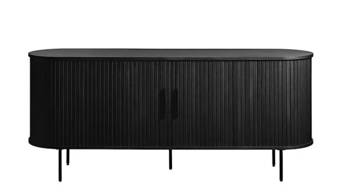 Komoda Gativel lamele 180 cm dąb czarny