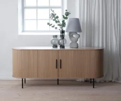 Komoda Gativel lamele 180 cm dąb naturalny