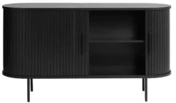 Komoda Gativel 140x76 cm lamele dąb czarny