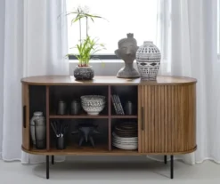 Komoda Gativel 140x76 cm lamele dąb palony