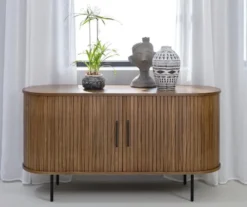 Komoda Gativel 140x76 cm lamele dąb palony