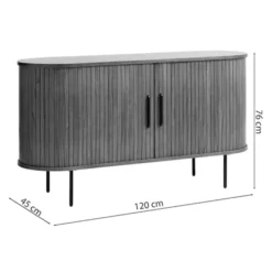 Komoda Gativel 140x76 cm lamele dąb palony
