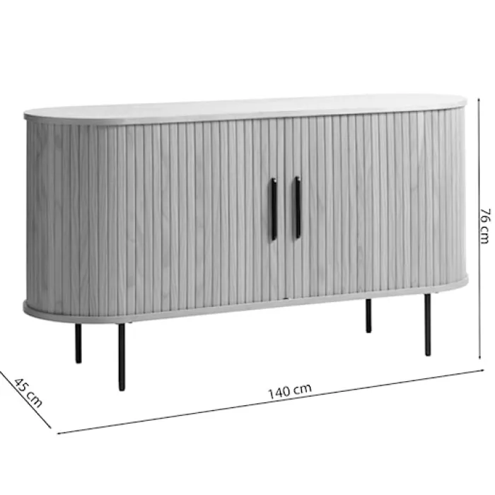 Komoda Gativel 140x76 cm lamele dąb palony
