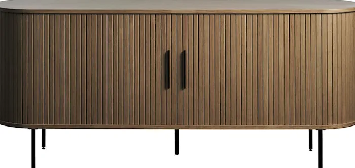 Komoda Gativel 180x76 cm lamele dąb palony