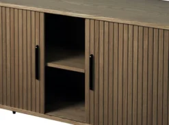 Komoda Gativel 180x76 cm lamele dąb palony