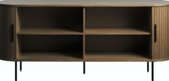 Komoda Gativel 180x76 cm lamele dąb palony