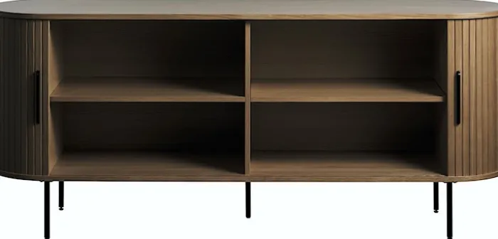 Komoda Gativel 180x76 cm lamele dąb palony