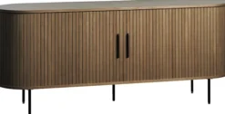 Komoda Gativel 180x76 cm lamele dąb palony