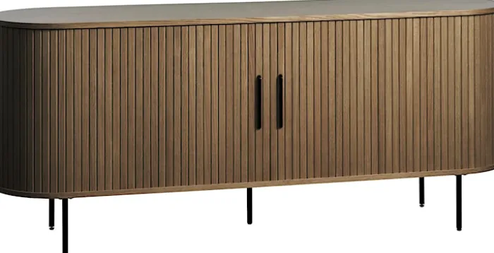 Komoda Gativel 180x76 cm lamele dąb palony