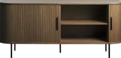 Komoda Gativel 180x76 cm lamele dąb palony