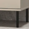 Komoda jednodrzwiowa Caletto z trzema szufladami 120 cm ozdobne lamele beżowa
