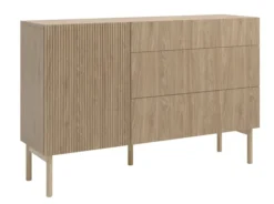 Komoda jednodrzwiowa Nolie z trzema szufladami 140 cm Dąb Olejowany