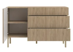 Komoda jednodrzwiowa Nolie z trzema szufladami 140 cm Dąb Olejowany