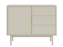 Komoda jednodrzwiowa Viviaro z trzema szufladami 104 cm kaszmir