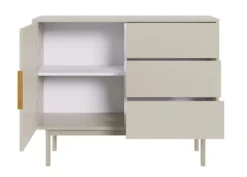 Komoda jednodrzwiowa Viviaro z trzema szufladami 104 cm kaszmir
