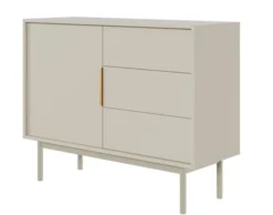 Komoda jednodrzwiowa Viviaro z trzema szufladami 104 cm kaszmir