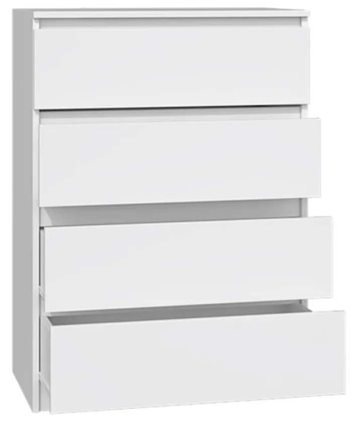 Komoda Malwa z czterema szufladami 70 cm biała