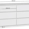Komoda Malwa z sześcioma szufladami 120 cm biała