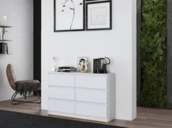 Komoda Malwa z sześcioma szufladami 120 cm biała