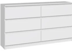 Komoda Malwa z sześcioma szufladami 138 cm biała