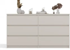 Komoda Malwa z sześcioma szufladami 138 cm kaszmir
