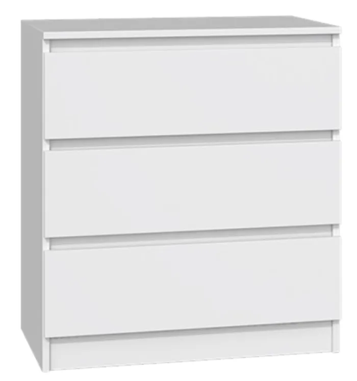 Komoda Malwa z trzema szufladami 70 cm biała